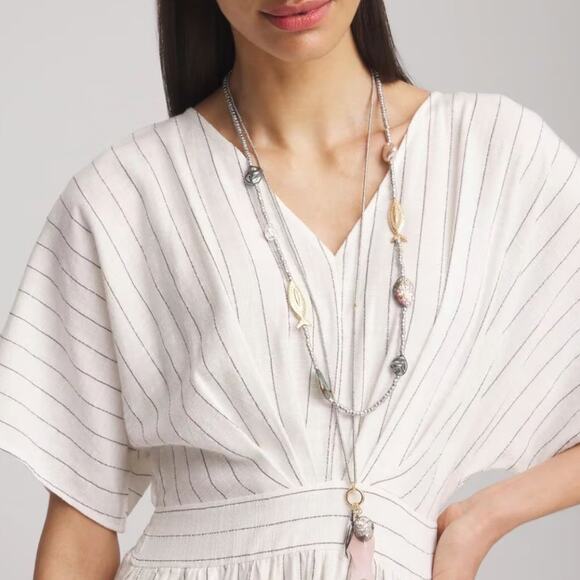 NEW Chico's White Jade Ocean Necklace - Picture 4 of 9